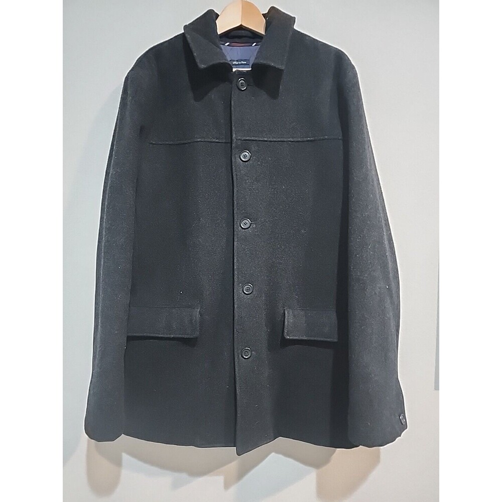 Vtg J.Crew Men Wool Stadium Cloth University Jacket Thinsulate Overcoat Sz LT